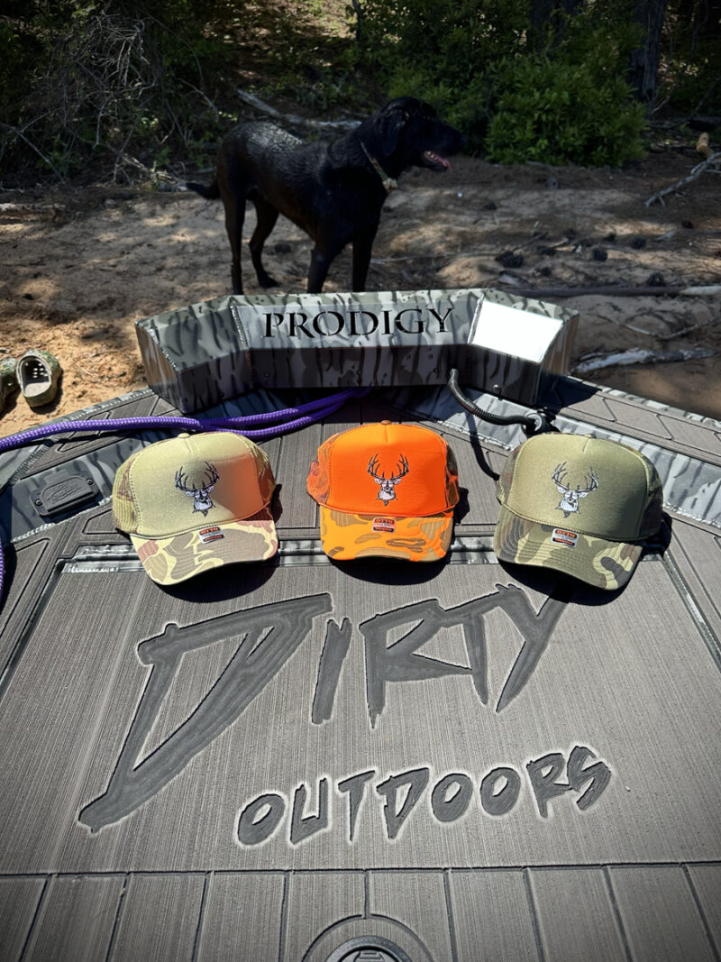 Dirty Foam Trucker Hat Orange Camo