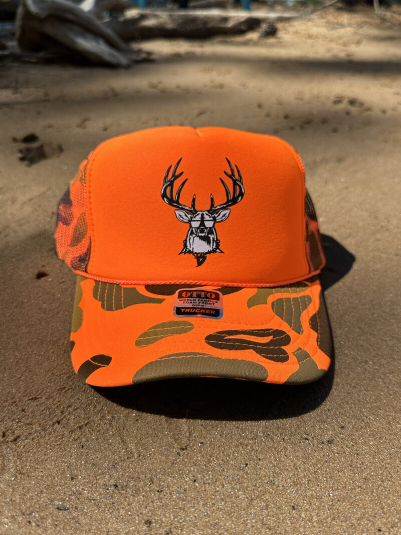 Dirty Foam Trucker Hat Orange Camo